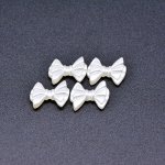 アクリルビーズ リボン パールホワイト11×14mm 【100ヶ】