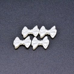 アクリルビーズ リボン パールホワイト11×14mm 【100ヶ】
