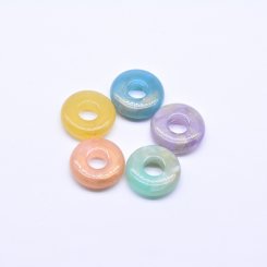 アクリルビーズ アクリルパーツ 平たい円形 ソロバン 6×21mm 全5色 【100ヶ】