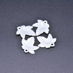 アクリルチャーム 葉形 パールホワイト 21×22mm 【100ヶ】