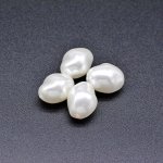 ABS製 パールビーズ 不規則 パールホワイト 11×14mm 【100ヶ】