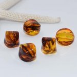 アクリルビーズ 琥珀色 ツイスト 11×15.5mm【10ヶ】