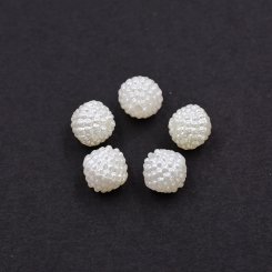 ABS製 パールビーズ 円形 10mm ベージュ【500g(約1300ヶ)】