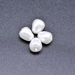 ABS製 パールビーズ 雫型 パールホワイト 6×7mm 【100ヶ】