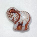 チェコビーズ 象 ヴィンテージホワイト 21x20mm（2ヶ）