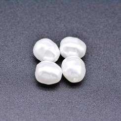 ABS製 パールビーズ 不規則 パールホワイト8×10mm 【100ヶ】