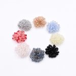 貼付けパーツ フラワー ガラスビーズ付き 33x33mm 【1ヶ】