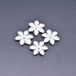 アクリルビーズ フラワー 花型 パールホワイト 4×16mm 【100ヶ】