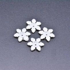 アクリルビーズ フラワー 花型 パールホワイト 4×16mm 【100ヶ】
