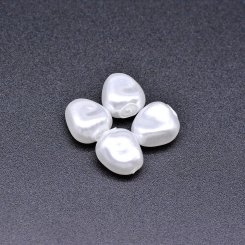 ABS製 パールビーズ 雫型 パールホワイト10×11mm 【100ヶ】