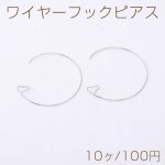ワイヤーイヤーフック フラワー 25×42mm【10ヶ】