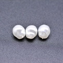ABS製 パールビーズ 雫型 パールホワイト 6×8mm 【100ヶ】