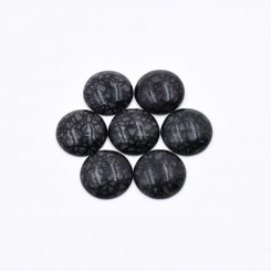 樹脂貼付けパーツ 円形 20x20mm ブラック【50ヶ(約69g)】