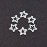 アクリルパーツ 星形 パール風 12x12mm ホワイト【50ヶ】