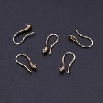 フックピアス金具 片側芯立丸皿 8×17mm ゴールド【4ヶ】