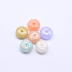 アクリルビーズ 平たい円形 ソロバン 9×17mm 全6色 【100ヶ】