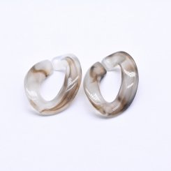 アクリルチェーンパーツ ツイスト 丸 ダークブラウン17×22mm【50ヶ】