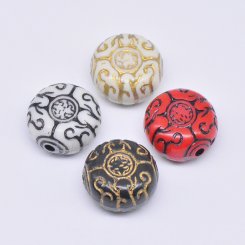 アクリルビーズ アンティーク調 コイン 17mm【500g】