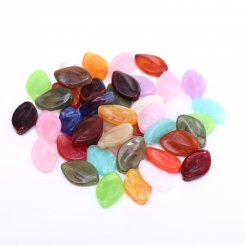 アクリルビーズ マーキス型 カラーミックス 20×30mm【500g/约175ヶ】