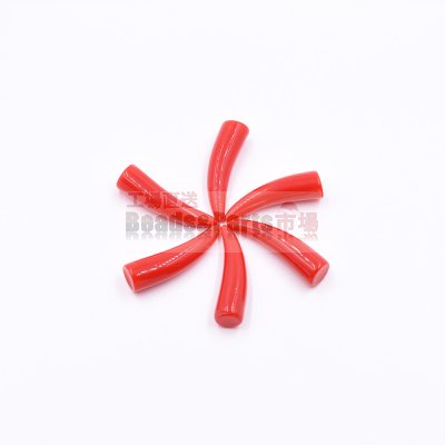 樹脂貼付けパーツ 角形 65x15mm レッド【50ヶ(約338g)】