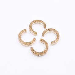 樹脂貼付けパーツ C形 金箔封入 31x40mm クリア【50ヶ(約250g)】