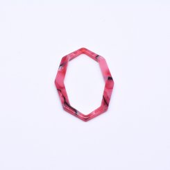アクリルパーツ 八角形 ライトレッド 31×48mm【20ヶ】