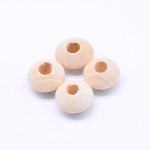 ウッドビーズ ソロバン ベージュ 11×18mm【約100ヶ】