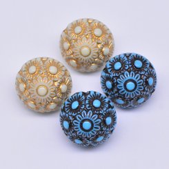アクリルビーズ アンティーク調 ラウンド 22×24mm【500g】