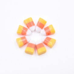 樹脂ビーズ 三角形 15x10mm ホワイト+オレンジ+イエロー【50ヶ(約38.5g)】