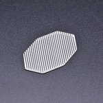 アクリルチャーム 八角形 半クリア ストライプ ホワイト 31×49mm【50ヶ】