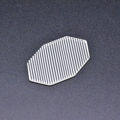 アクリルチャーム 八角形 半クリア ストライプ ホワイト 31×49mm【50ヶ】