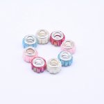 ロンデルガラスビーズ 円筒形 シルバー8×12mm【20ヶ】