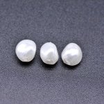 ABS製 パールビーズ 不規則 パールホワイト 6×8mm 【100ヶ】