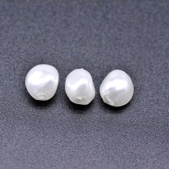 ABS製 パールビーズ 不規則 パールホワイト 6×8mm 【100ヶ】