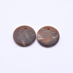 アクリルビーズ コインア クリルパーツ ダークブラウン 3×16mm 【50ヶ】