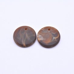 アクリルビーズ コインア クリルパーツ ダークブラウン 3×16mm 【50ヶ】