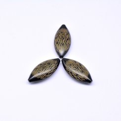 アクリルビーズ アンティーク調 ホースアイ オーバル 18×40mm ブラック【500g（約112ヶ）】