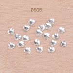 ネイルパーツ 貼付けパーツ ガラスストーン ハート型 4×4mm クリスタル（20ヶ）