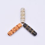 アクリルビーズ アンティーク調 円柱形 6×25mm【500g】