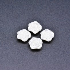 アクリルビーズ フラワー 花型 パールホワイト 6×14mm 【100ヶ】