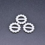 アクリルパーツ デコパーツ 丸型 パール風 ホワイト 3×15mm【100g（約350ヶ）】