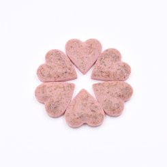 樹脂貼付けパーツ ハート形 21x20mm ピンクベージュ【50ヶ(約63g)】