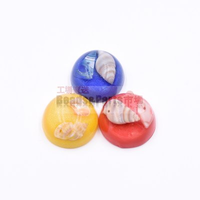 樹脂貼付けパーツ 円形 シェル封入 29x29mm 【50ヶ(約455g)】
