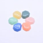 デコパーツ アクリルパーツ カラフル スクエア 21×25mm 全6色 【100ヶ】