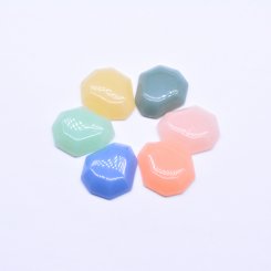 デコパーツ アクリルパーツ カラフル スクエア 21×25mm 全6色 【100ヶ】