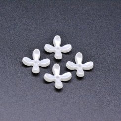 アクリルビーズ フラワー 花型 パールホワイト 5×11mm 【100ヶ】