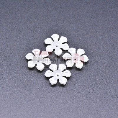 アクリル ビーズ フラワー 花型 パールホワイト 4×16mm 【100ヶ】