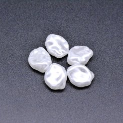 ABS製 パールビーズ 不規則 パールホワイト 10×12mm 【100ヶ】