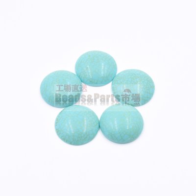 樹脂貼付けパーツ 円形 25x25mm グリーン【50ヶ(約132g)】