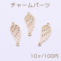 チャームパーツ 羽 2カン 10×25mm ゴールド【10ヶ】